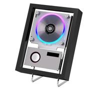 Lettore di cassette Bluetooth, CD, boombox, radio portatile, montabile a parete, cornice musicale con copertura antipolvere, telecomando da tavolo, 6 opzioni di illuminazione, modalità multifunzi