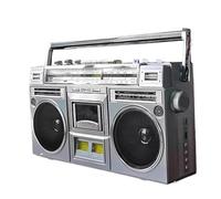 Lettore di cassette Bluetooth con radio AM/FM, stile retrò anni '80, ingresso SD/USB, converte le cassette in USB/SD, lettore musicale portatile