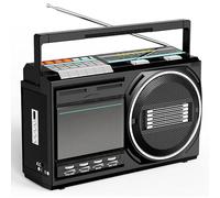 Lettore di cassette portatile AM/FM/SW con riproduzione USB e registrazione su nastro, doppia alimentazione per uso domestico e esterno