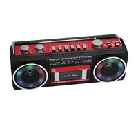 Lettore di cassette portatile Boombox AM/FM/SW radio stereo, casetteTape Player Recorder, MP3 Bluetooth USB RGB luci TF scheda (rosso)