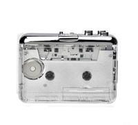 Lettore di cassette portatile con guscio trasparente, convertitore audio da nastro a MP3, con porta USB C, per digitalizzare collezioni musicali