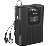 Lettore di cassette retrò e radio AM/FM, Walkman portatile con grande altoparlante, jack per cuffie e registrazione microfono, lettore a nastro alimentato tramite USB