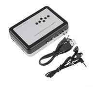Lettore di cassette USB Tape to MP3 Converter Auto Reverse Portable Retro per walkman per vecchie cassette Nero 11x9cm