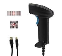 Lettore di codici a barre 1D/2D, portatile, lettore di codici a barre USB cablato, scatto manuale/scansione continua automatica, supporta codice carta, compatibile con Windows, Android, Mac