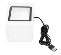 Lettore di codici a barre da tavolo con indicazioni vocali, lettore di codici QR cablato USB a mani libere, riconoscimento automatico per PC e terminali POS, scanner per pagamenti