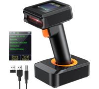 Tera 1D 2D QR Barcode Scanner con Stazione di Ricarica e Display Bluetooth e wireless 2.4Ghz Prefisso e suffisso dell'ora schermo, HW0006