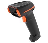 Lettore di codici a barre wireless 1D/2D circa - Indicatore LED segnale acustico e vibrazione - Velocità di scansione 60 fps - Trigger manuale o automatico - Autonomia fino a 12 ore - Colore nero/aran