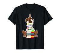 Lettore di donne nere con Book-Stack - Amante dei libri di ragazze afro Maglietta