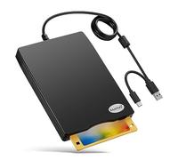 Lettore di floppy disk, lettore esterno USB 2.0 e tipo C, floppy disk portatile da 3,5", 1,44 MB, per PC portatili e desktop con Windows 11/10/8/7/XP, non compatibile con Mac e Chrome