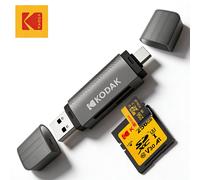 Lettore di schede 4 in 1 Kodak USB 3.0 e adattatore universale di tipo C, adattatore multifunzione per schede SD e schede micro SD ABS