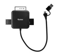 Lettore di Schede 4 in 1 Rollei Card Reader per SD microSD CF MS con USB 3.0 & USB C Supporta Lettura Simultanea di 2 Schede OTG per Serie iPhone 17/16/15 Android Mac, Lettore-Schede-SD-Card-Reader