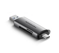 Lettore di schede AXAGON CRE-SAC USB 3.0 Type-A/Type-C 5000 Mbit/s Grigio Metallico