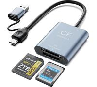 Lettore di schede CFexpress Tipo A e SD USB3.2 Gen2 10Gbps,Alluminio USB-C a USB-A CF express Type-A & SD Card Reader Lettore SD Adattatore Lettore CF express TypeA per Windows/Mac OS/Linux/Android