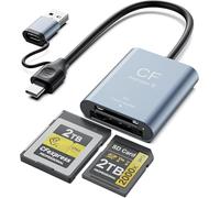 Lettore di schede CFexpress Tipo B e SD USB3.2 Gen2 10Gbps,Alluminio USB-C a USB-A CF express Type-B & SD Card Reader Lettore SD Adattatore Lettore CF express Type B per Windows/Mac OS/Linux/Android