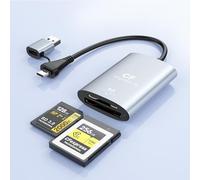 Lettore di schede CFexpress tipo B & Lettore Schede SD con USB 3.2 (Gen 2) 10 Gbit/s, 2 in 1 USB-C&USB-A Adattatore Scheda di Memoria SD/CF express Type-B Card Reader per Windows/Mac/Linux/Android