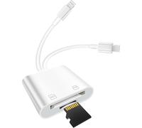 Lettore di schede con connettore Lightning per iPhone, connettore USB C e lettura/scrittura simultanea, plug and play per una condivisione di file