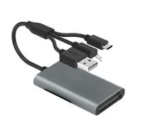 Lettore di schede di memoria 4 in 1 con Lightnings/USB-C/USB-A Port Memory Stick Pro Duo Adattatore Plug and Play Fotocamera digitale Visualizzatore di schede per Android, iPhone, MacBook, Windows