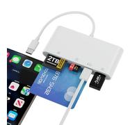 Lettore di schede di memoria 5 in 1 multi USB C SD/TF/Smart Card + USB OTG per iPhone 16/iPad Pro, DOD Military Common Access CAC Smart ID Card Reader per iPhone 16 15/iPad Pro/Mac/Samsung/laptop