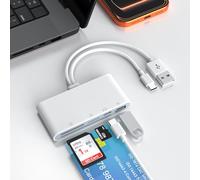 Lettore di schede di memoria 5 in 1 multi USB C/USB A SD/TF/Smart Card + USB OTG per iPhone 16/iPad Pro, DOD Military Common Access CAC Smart ID Card Reader per iPhone 16 15/iPad/Mac/Samsung/laptop