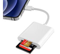 Lettore di schede di memoria a doppio slot 2 in 1, certificato Apple MFi, per trasferire rapidamente foto e video da iPhone/iPad, adattatore plug and