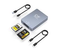 Lettore di schede di memoria CFexpress di tipo A e SD a doppio slot, USB-C e USB-A 10 Gbps USB 3.2 Gen2 Tipo A Adattatore lettore di schede CFexpress compatibile con Windows/Mac/Linux/Android, guscio