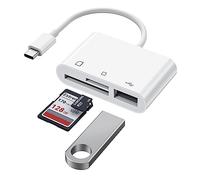 Lettore di schede di memoria da USB C a Micro SD TF, lettore di schede 3 in 1 compatibile con iPad Pro, MacBook Pro/Air, Chromebook, adattatore per fotocamera per XPS, Galaxy S10/S9 e altri
