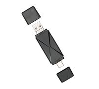 Lettore di Schede di Memoria, Interfaccia USB C USB 3.0 Micro USB Sensibile all'ABS 3 Connettori Portatili Lettore di Schede di Memoria USB 3 in 1 per Telefono (Nero)