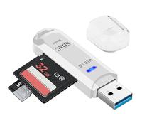 Lettore di schede di memoria - USB ad alta velocità da 5 Gbps, lettore di schede di trasferimento dati | Compatto Dispositivo universale con copertura protettiva, plug and play per laptop, droni,