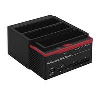 Lettore di schede disco rigido esterno HDD, docking station per HDD SATA/IDE USB 3.0 da 3,5 pollici Dual-Bay da 3,5 pollici Dock per clone offline Lettore di dischi rigidi (Unione Europea)