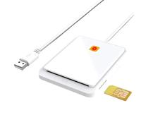 Lettore di schede intelligente USB 2.0 portatile per multipli, bianco | Design Plug and Play con indicatori LED, supporta il trasferimento dati facile e veloce per le carte