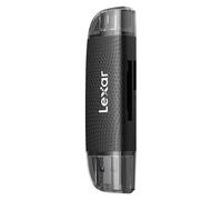 Lettore di schede Lexar LRW310 doppio slot SD/microSD USB-A/C 205 MB/s nero