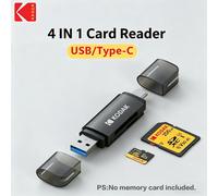 Lettore di Schede Multifunzione Kodak C210 USB 3.0 e Type C 4 in 1 per Schede SD, Micro SD, TF per MacBook, PC, Laptop