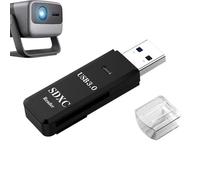 Lettore di schede per telefoni cellulari, lettore di schede USB 3.0,Lettore di schede ad alta velocità da 5 Gbps | Lettore di schede a 2 slot, visualizzatore di fotocamere multifunzione per PC