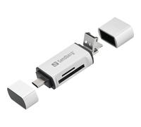 Lettore di schede Sandberg USB-C+USB+MicroUSB con connessioni multiple
