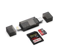 Lettore di schede SD 2 in 1 per iPhone/Android, Lightning USB C a SD/MicroSD Card Viewer, USB C Camera Memory Card Adapter Type C per iPhone 17/16/15/14/13/12, i-Pad, MacBook, Samsung S26/S25/S24