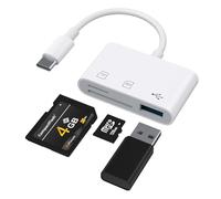 Lettore di schede SD 3 in 1 ad alta velocità di trasferimento per iPhone 15 | Adattatore da tipo C a scheda di memoria MicroSD per MacBook Air Pro, iPad Pro/mini/Air, visualizzatore di schede per