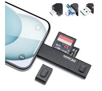 Lettore di schede SD 3 in 1 per iPhone 15 Pro Max Plus/iPad/MacBook/Mac, visualizzatore per fotocamera Trail supporta schede di memoria SD e micro SD con porta di tipo C 3.0/USB 3.0/Micro USB 2.0,