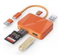 Lettore di schede SD, 5 in 1 USB-C e adattatore per schede USB con SD/MicroSD/MS e doppia porta USB-A, lettore di schede di memoria per iPhone 17/16/15 Pro Max, iPad, MacBook Pro/Air M4/M3 Android