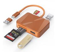 Lettore di schede SD, 5 in 1 USB-C e adattatore per schede USB con SD/MicroSD/MS e doppia porta USB-A, lettore di schede di memoria per iPhone 17/16/15 Pro Max, iPad, MacBook Pro/Air M4/M3 Android