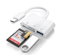 Lettore di schede SD certificato Apple MFi per iPhone, 3 in 1, da USB-C a SD/TF, con adattatore USB per fotocamera per iPhone serie 15/16, iPad Air/Pro, MacBook Pro/Air M1, M2, M3, M4 e altri