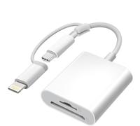 Lettore di schede SD certificato Apple MFi per iPhone, USB-C e adattatore da Lightning a SD e TF per iPhone 15/14/13/12/11/XS/XR/X/8 7 6 5, MacBook Pro M1 Air, iPad Pro/Air, iMac, Galaxy S24/S23 (2
