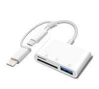 Lettore di schede SD certificato Apple MFi per iPhone, USB-C e adattatore USB da Lightning a SD TF Card per iPhone 17/16/15/14/13/12/11/XS/XR/X/8 7 6, MacBook Pro Air, iPad Pro/Air, Galaxy S25/S24 (3