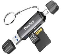 Lettore di schede SD, Dockteck USB 3.0 su scheda Micro SD adattatore su SD TF Memory Stick, doppio slot OTG lettore per UHS-I SD/Micro SD/SDHC/SDXC/MMC, per MacBook, iPad Pro/Air, iPhone 15, Android