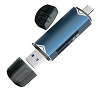 Lettore di schede SD, doppio connettore USB 3.0/USB C adattatore lettore di memoria - supporta SD/Micro SD/SDXC/SDHC/MMC/RS-MMC/UHS-I, per MacBook Pro, Air, per iPad Galaxy S21 ecc