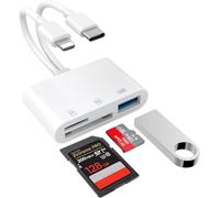 Lettore di schede SD iPhone Oliveria, Lightning SD Card Reader, S-D Card Reader iPhone, S-D Card Lettore Lightning per i-Phone 15/14/Pro Max/Pro/Plus/Pad Pro/MacBook Pro/Air
