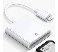 Lettore di schede SD Lightning per iPhone, iPad - Lettore di schede di memoria a doppio slot certificato MFi, supporta file RAW e trasferimento dati