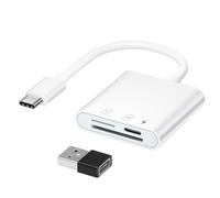 Lettore di schede SD per iPhone 15, lettore di schede Micro SD, lettore di schede di memoria USB C 2 in 1, ricarica sincrona e adatto anche per smartphone con funzione OTG come Samsung Galaxy S23