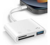 Lettore di schede SD per iPhone, 3 en 1 Adattatore iPhone per SD Card Reader, Adattatore iPhone per Lettore di Schede SD/TF/USB, Lettore di Schede di Memoria SD per i-Phone 15 14 13 12 13 11 X XS