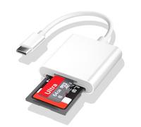 Lettore di schede SD per iPhone,Adattatore Lettore di Schede SD USB C con Doppio Slot,Lettore di Schede di Memoria Fotografica per iPhone 16/15 /iPad Mac/Android Samsung