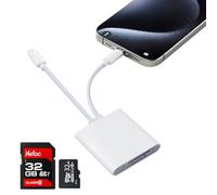 Lettore di schede SD per iPhone, iPad, adattatore OTG tipo C, lettore di schede USB C, lettore di schede SD USB C con doppio slot per microSD/SD, visualizzatore di schede di memoria per iPhone/iPad